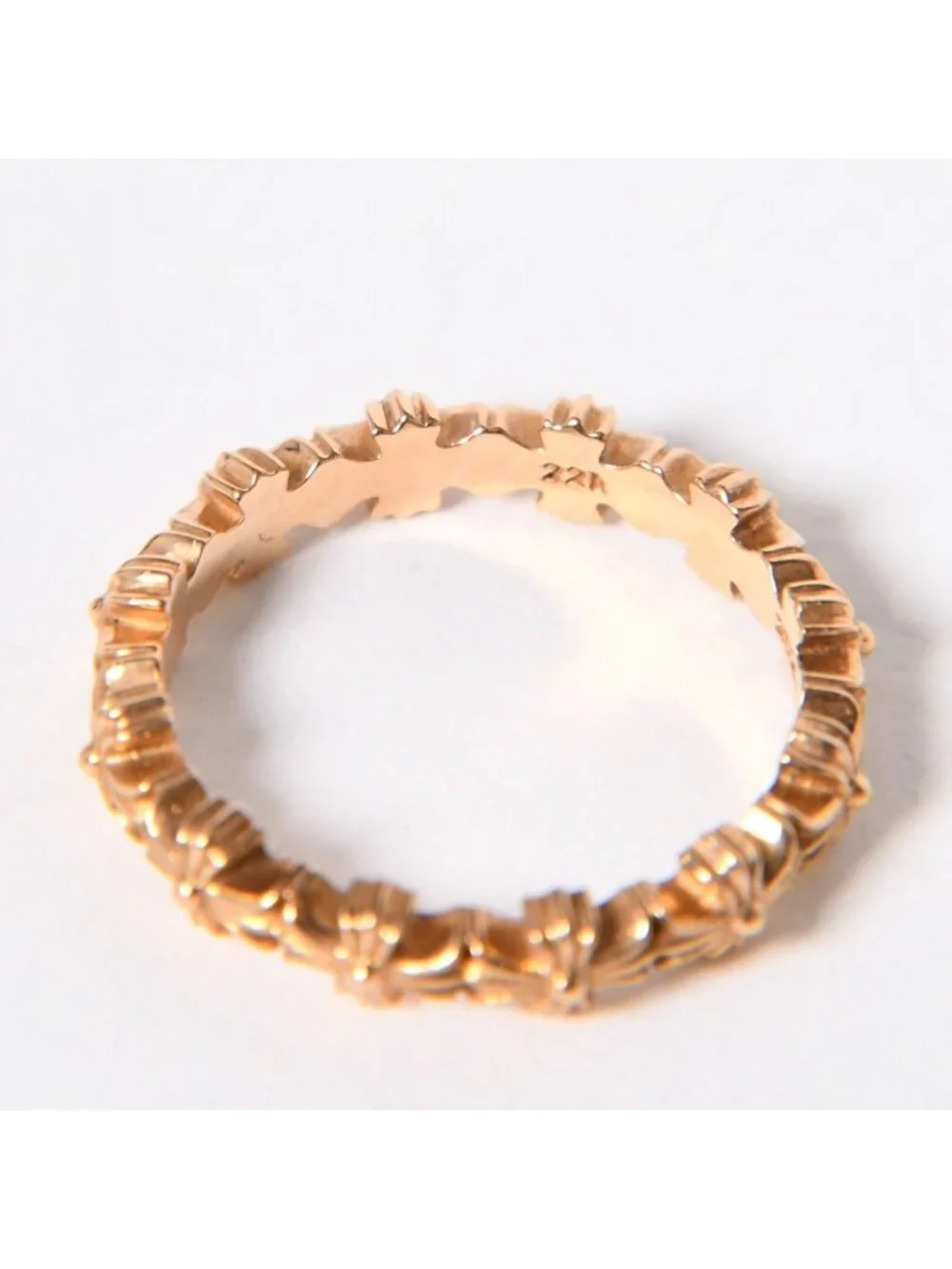 Chrome Hearts 22k Tiny CH Plus Band Ring 22k Gold